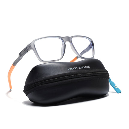 Voyage Active Grey Square Eyeglasses for Men & Women - MG5740-C8