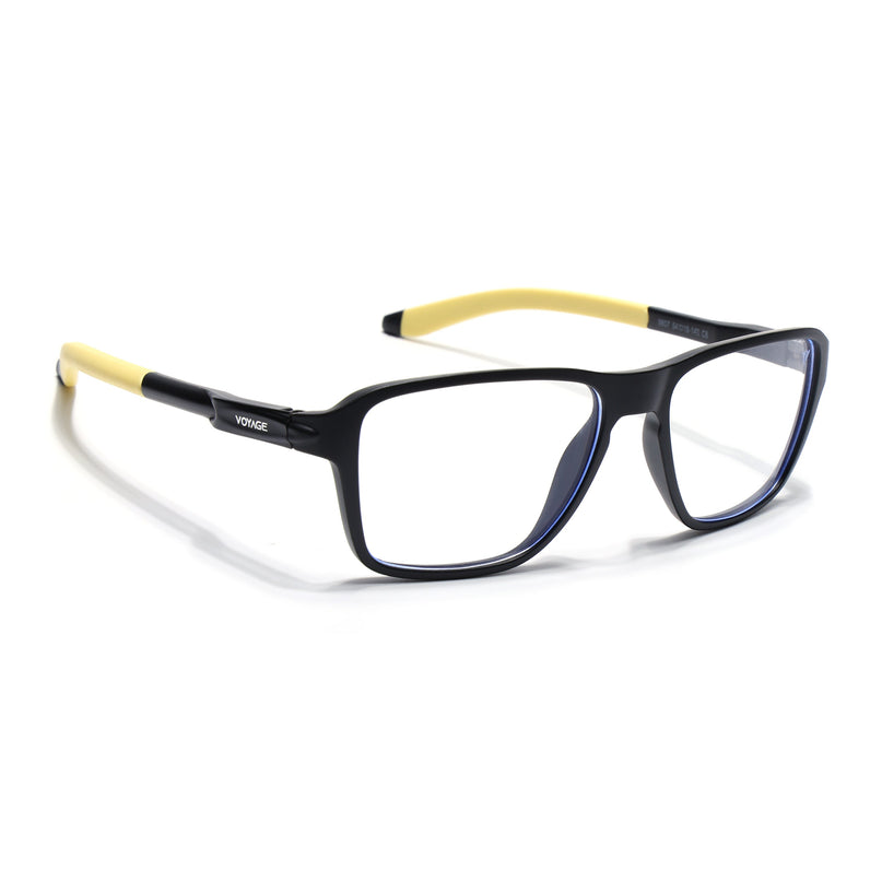 Voyage Active Black Square Eyeglasses for Men & Women - MG5741-C9