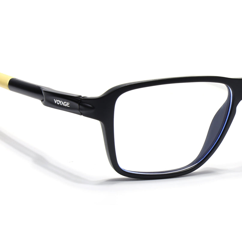 Voyage Active Black Square Eyeglasses for Men & Women - MG5741-C9