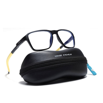 Voyage Active Black Square Eyeglasses for Men & Women - MG5741-C9