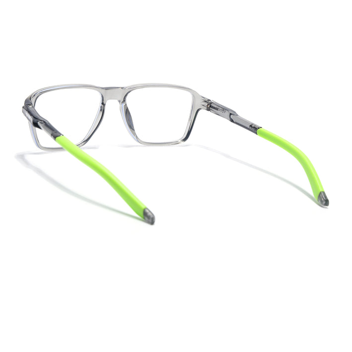 Voyage Active Transparent Grey Square Eyeglasses for Men & Women - MG5742-C10