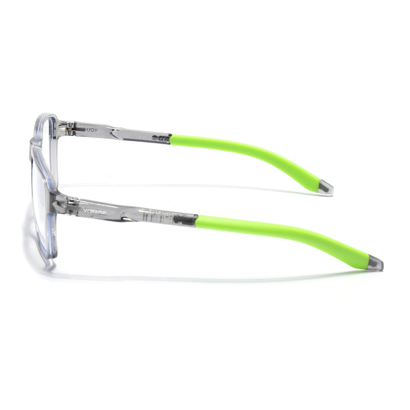 Voyage Active Transparent Grey Square Eyeglasses for Men & Women - MG5742-C10