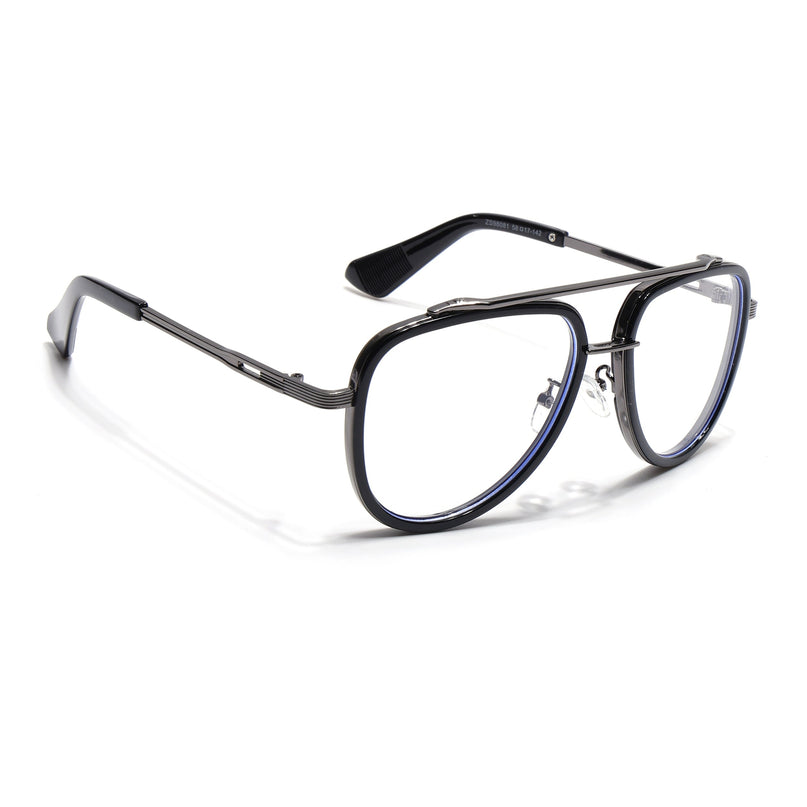 Voyage Black & Grey Wayfarer Eyeglasses for Men & Women - MG5274-C1