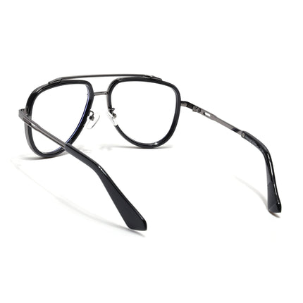 Voyage Black & Grey Wayfarer Eyeglasses for Men & Women - MG5274-C1