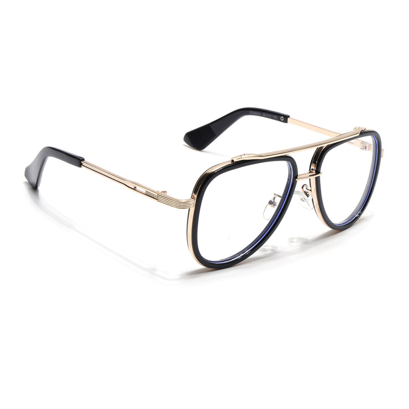 Voyage Black & Golden Wayfarer Eyeglasses for Men & Women - MG5275-C2