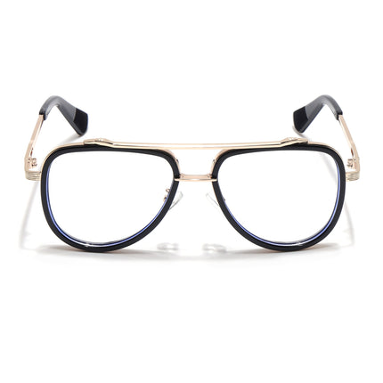 Voyage Black & Golden Wayfarer Eyeglasses for Men & Women - MG5275-C2