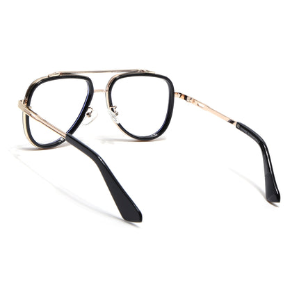 Voyage Black & Golden Wayfarer Eyeglasses for Men & Women - MG5275-C2
