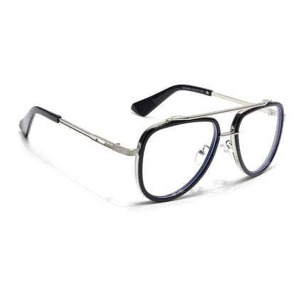 Voyage Black & Silver Wayfarer Eyeglasses for Men & Women - MG5276-C3