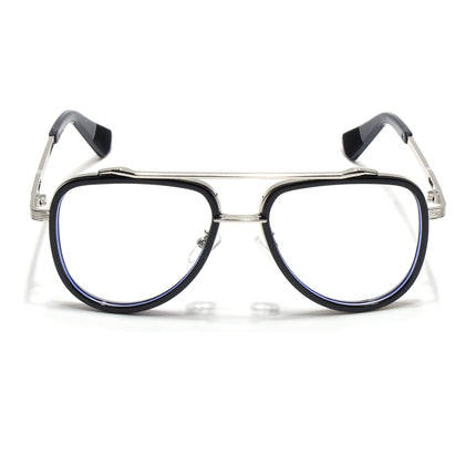 Voyage Black & Silver Wayfarer Eyeglasses for Men & Women - MG5276-C3
