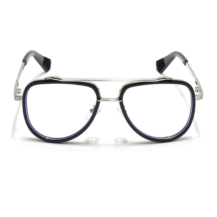 Voyage Black & Silver Wayfarer Eyeglasses for Men & Women - MG5276-C3
