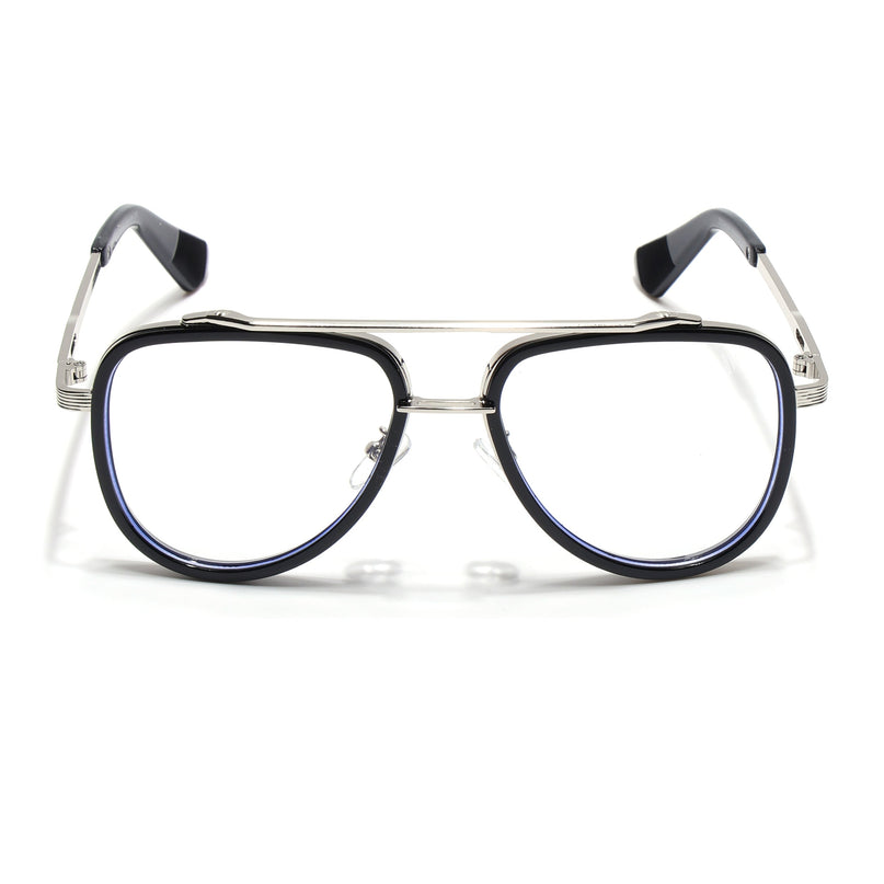 Voyage Black & Silver Wayfarer Eyeglasses for Men & Women - MG5276-C3