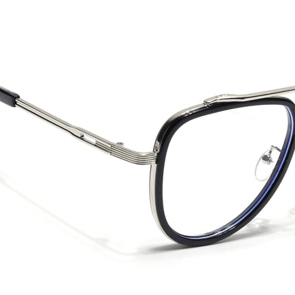 Voyage Black & Silver Wayfarer Eyeglasses for Men & Women - MG5276-C3
