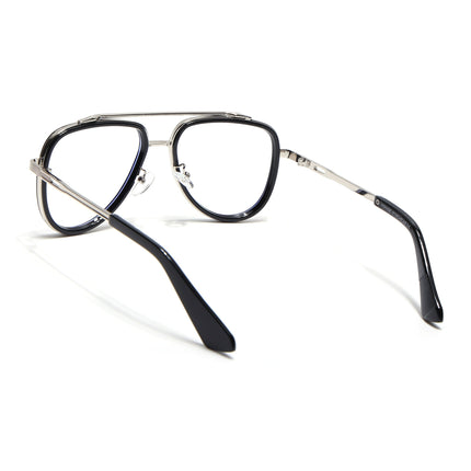 Voyage Black & Silver Wayfarer Eyeglasses for Men & Women - MG5276-C3