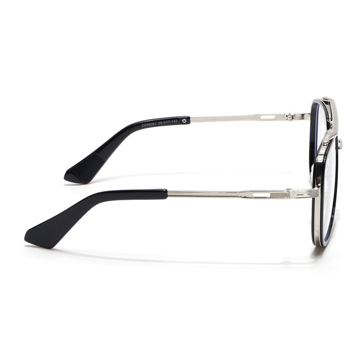Voyage Black & Silver Wayfarer Eyeglasses for Men & Women - MG5276-C3