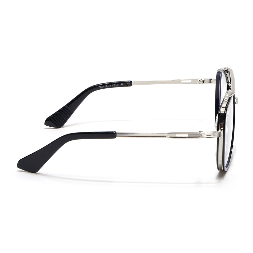 Voyage Black & Silver Wayfarer Eyeglasses for Men & Women - MG5276-C3