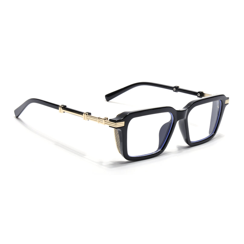 Voyage Goat Black & Golden Square Eyeglasses for Men & Women - MG4569-C1