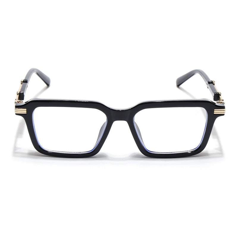 Voyage Goat Black & Golden Square Eyeglasses for Men & Women - MG4569-C1