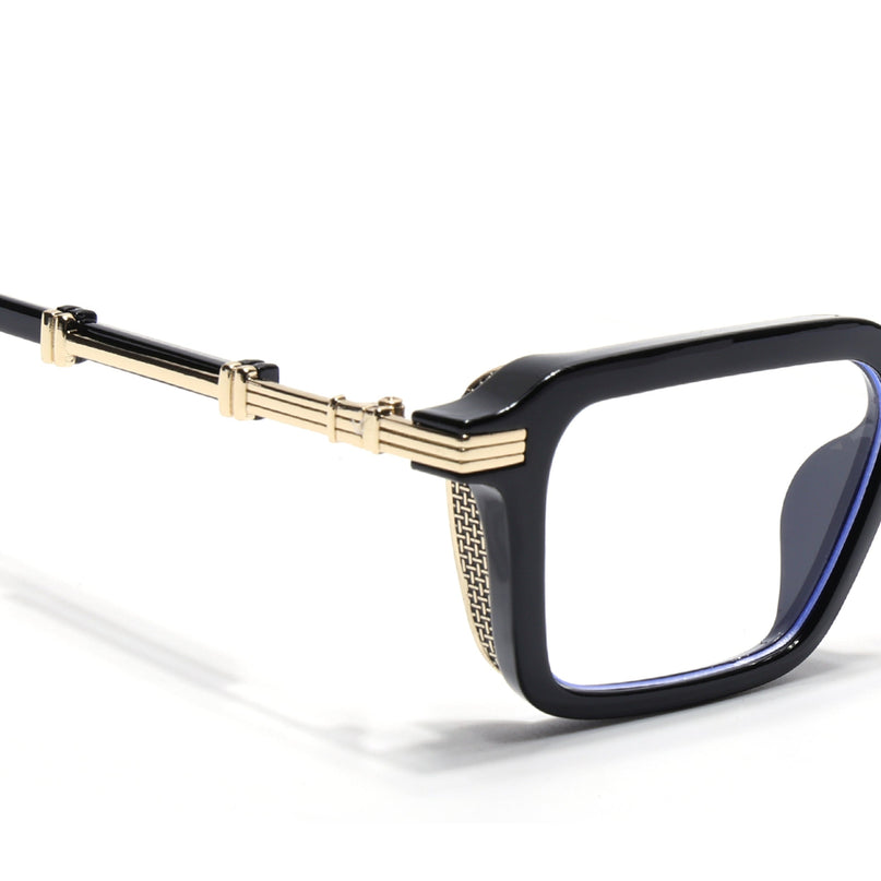 Voyage Goat Black & Golden Square Eyeglasses for Men & Women - MG4569-C1