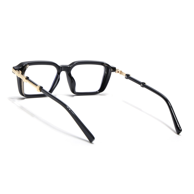 Voyage Goat Black & Golden Square Eyeglasses for Men & Women - MG4569-C1