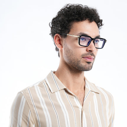Voyage Goat Black & Golden Square Eyeglasses for Men & Women - MG4569-C1