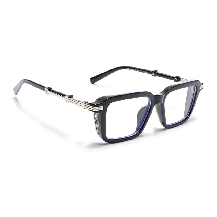 Voyage Goat Black & Silver Square Eyeglasses for Men & Women - MG4824-C2