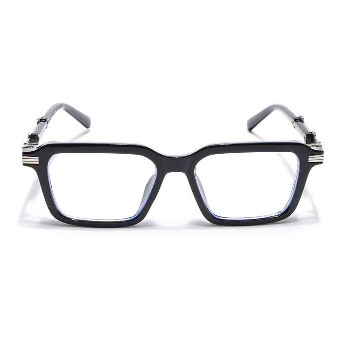 Voyage Goat Black & Silver Square Eyeglasses for Men & Women - MG4824-C2