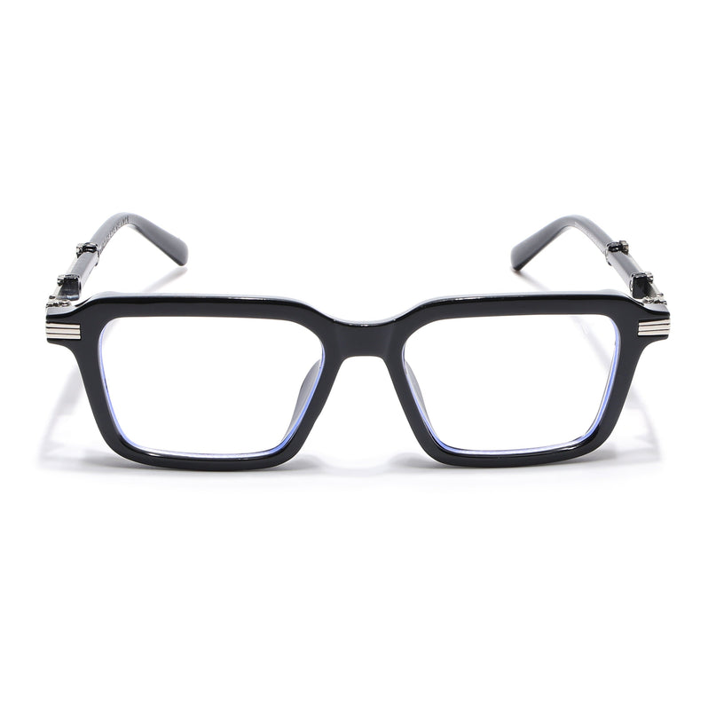 Voyage Goat Black & Silver Square Eyeglasses for Men & Women - MG4824-C2