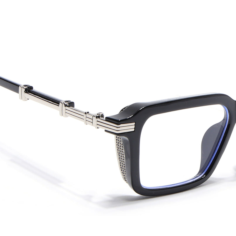 Voyage Goat Black & Silver Square Eyeglasses for Men & Women - MG4824-C2