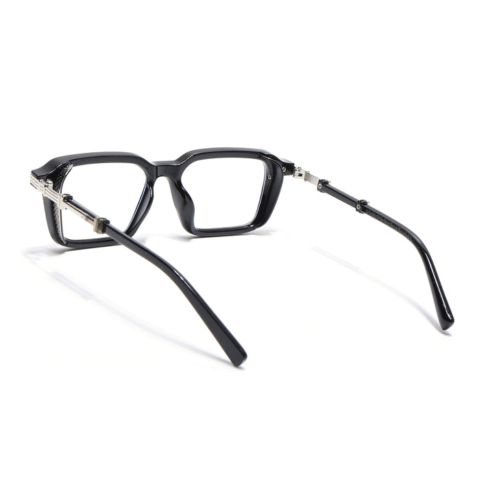 Voyage Goat Black & Silver Square Eyeglasses for Men & Women - MG4824-C2