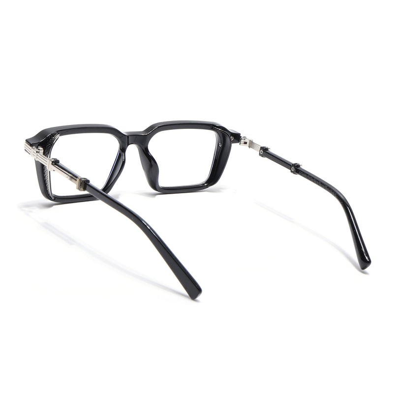 Voyage Goat Black & Silver Square Eyeglasses for Men & Women - MG4824-C2