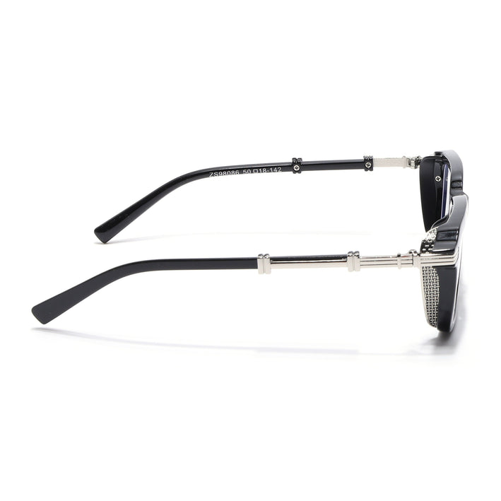 Voyage Goat Black & Silver Square Eyeglasses for Men & Women - MG4824-C2