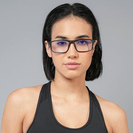 Voyage Active Black Rectangle Eyeglasses for Men & Women - MG5743-C1