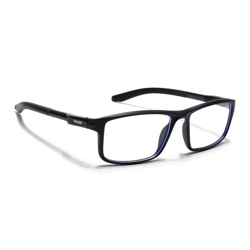 Voyage Active Black Rectangle Eyeglasses for Men & Women - MG5743-C1