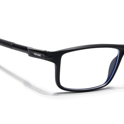 Voyage Active Black Rectangle Eyeglasses for Men & Women - MG5743-C1
