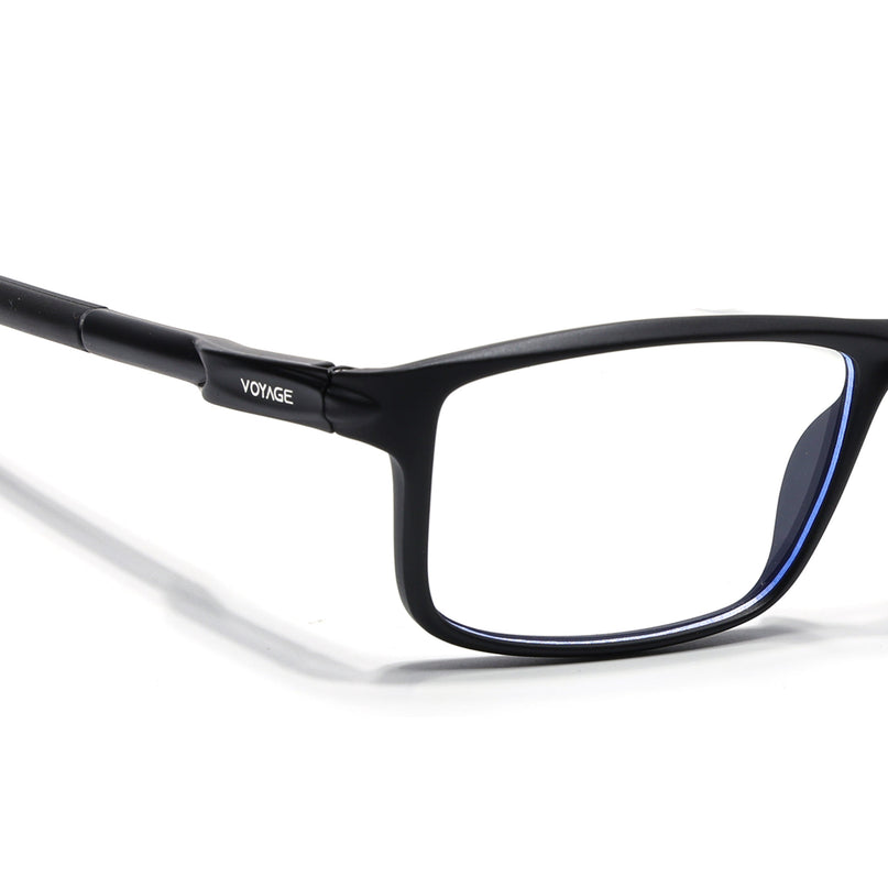 Voyage Active Black Rectangle Eyeglasses for Men & Women - MG5743-C1