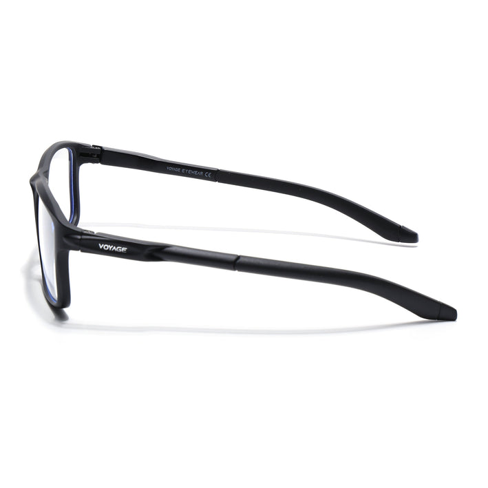 Voyage Active Black Rectangle Eyeglasses for Men & Women - MG5743-C1