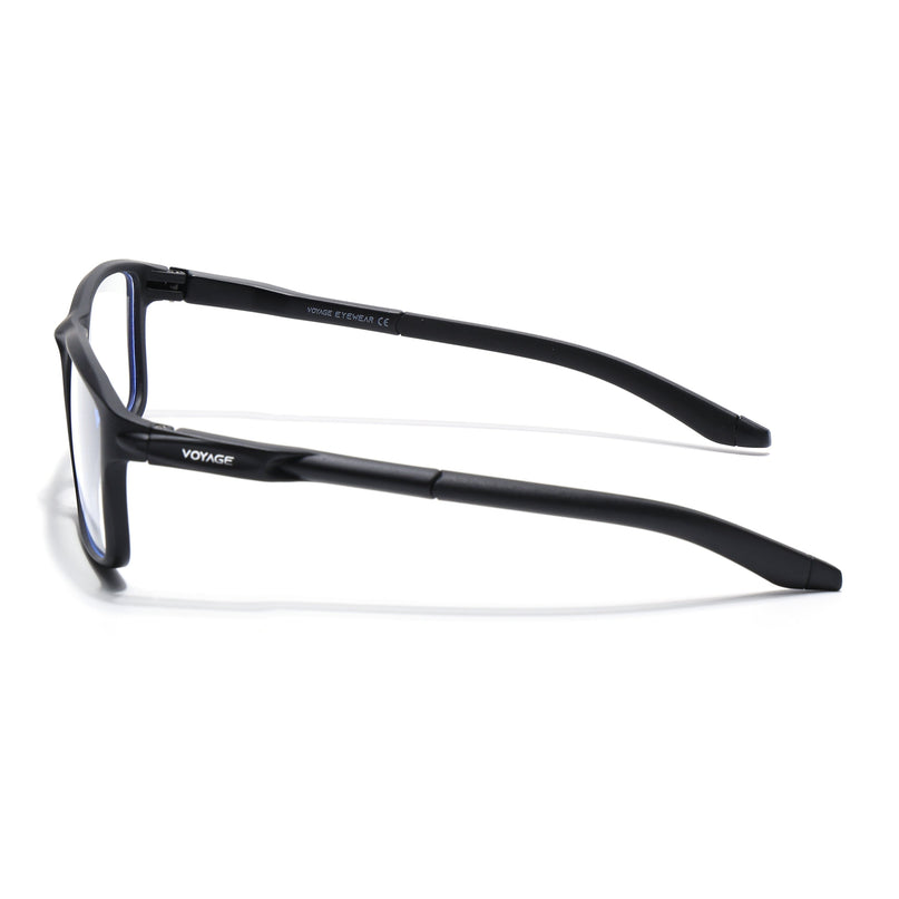 Voyage Active Black Rectangle Eyeglasses for Men & Women - MG5743-C1
