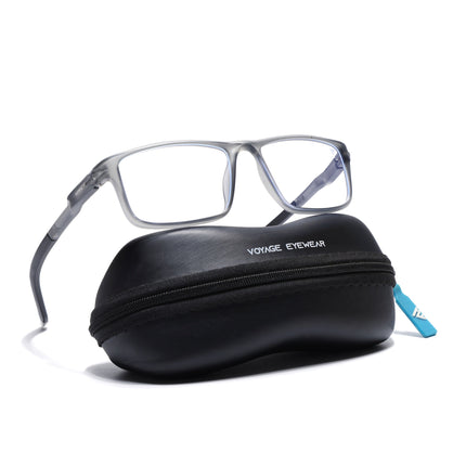 Voyage Active Grey Rectangle Eyeglasses for Men & Women - MG5745-C3