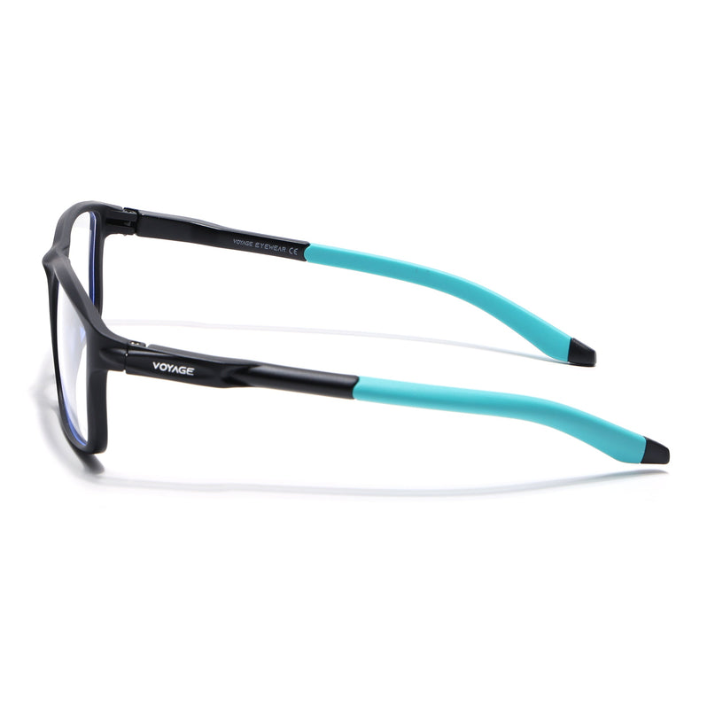 Voyage Active Black Rectangle Eyeglasses for Men & Women - MG5746-C4