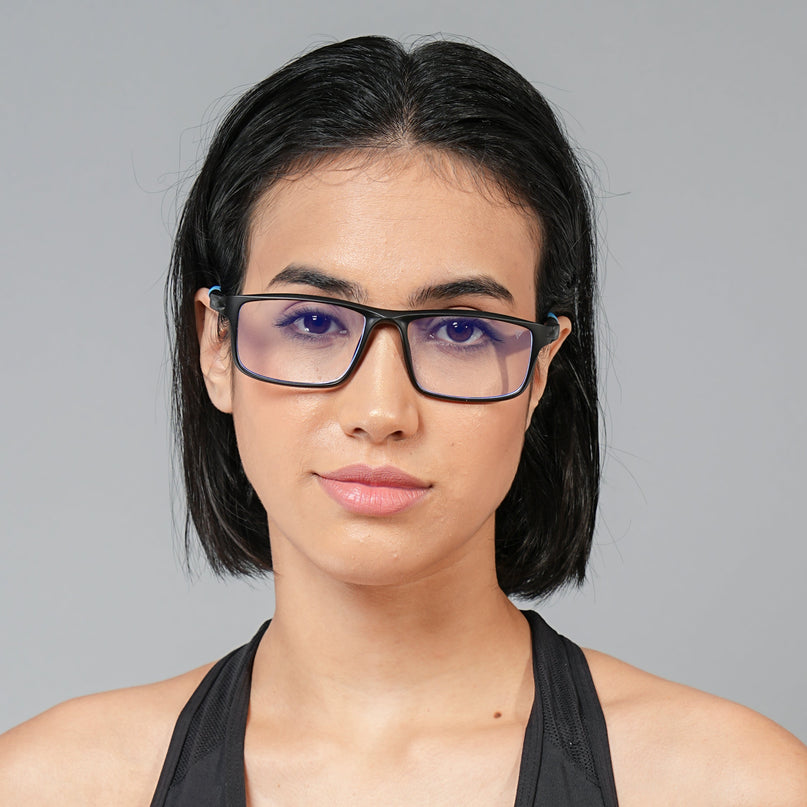 Voyage Active Black Rectangle Eyeglasses for Men & Women - MG5747-C5