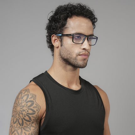Voyage Active Black Rectangle Eyeglasses for Men & Women - MG5747-C5