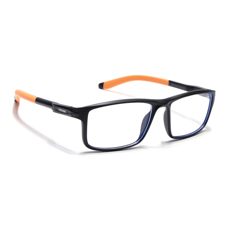Voyage Active Black Rectangle Eyeglasses for Men & Women - MG5748-C6