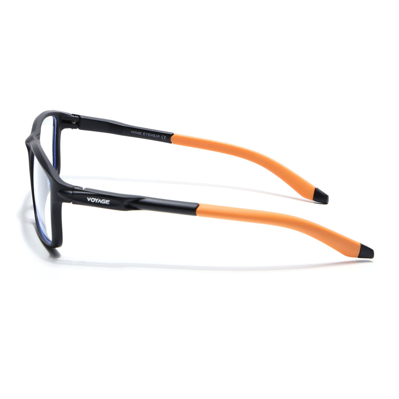 Voyage Active Black Rectangle Eyeglasses for Men & Women - MG5748-C6