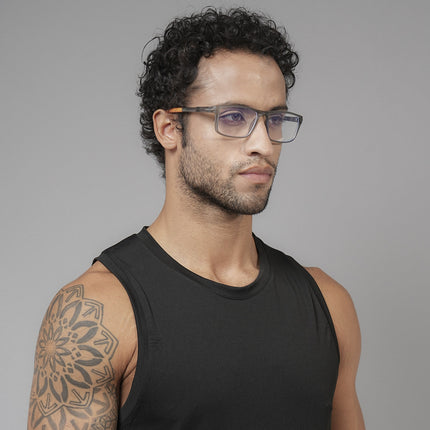 Voyage Active Grey Rectangle Eyeglasses for Men & Women - MG5749-C7