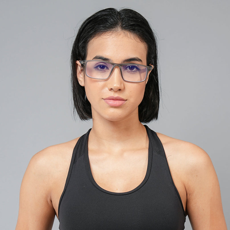 Voyage Active Grey Rectangle Eyeglasses for Men & Women - MG5749-C7