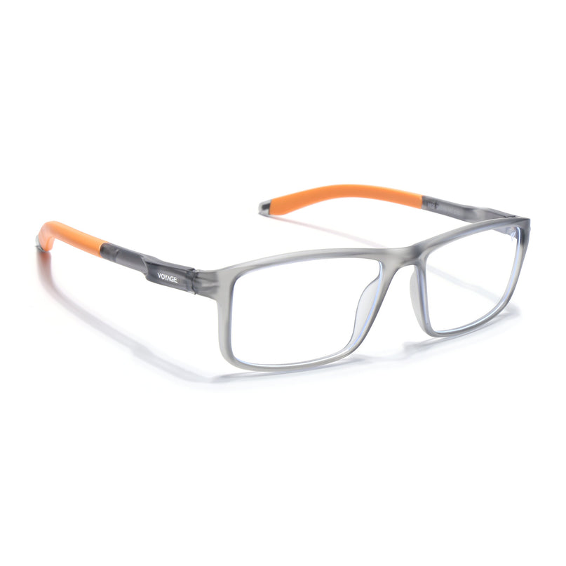 Voyage Active Grey Rectangle Eyeglasses for Men & Women - MG5749-C7