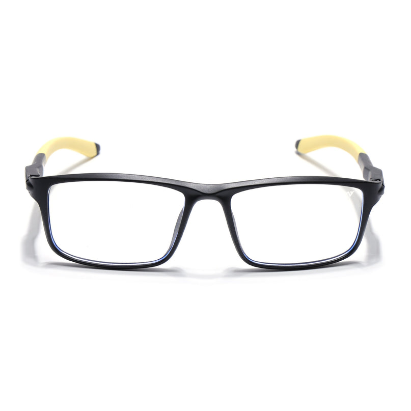 Voyage Active Black Rectangle Eyeglasses for Men & Women - MG5750-C8