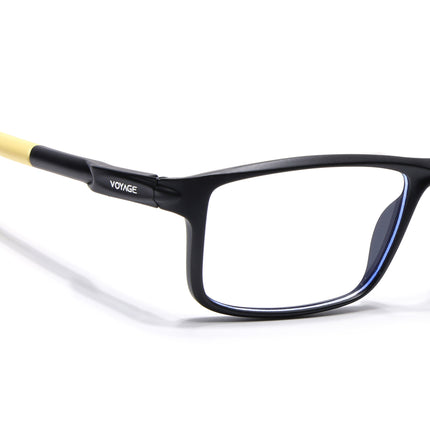 Voyage Active Black Rectangle Eyeglasses for Men & Women - MG5750-C8