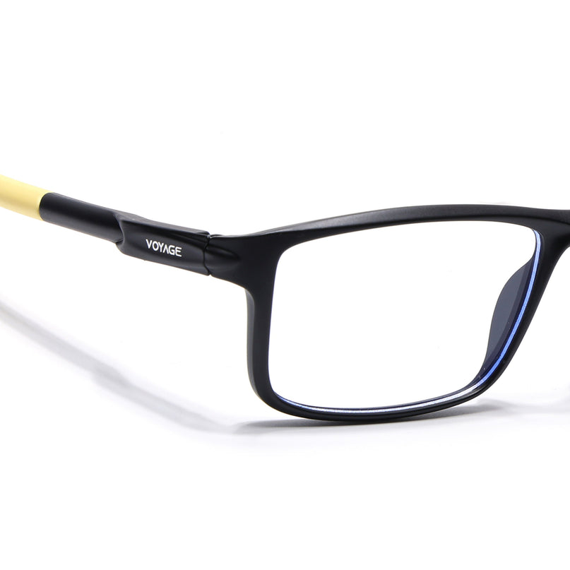 Voyage Active Black Rectangle Eyeglasses for Men & Women - MG5750-C8