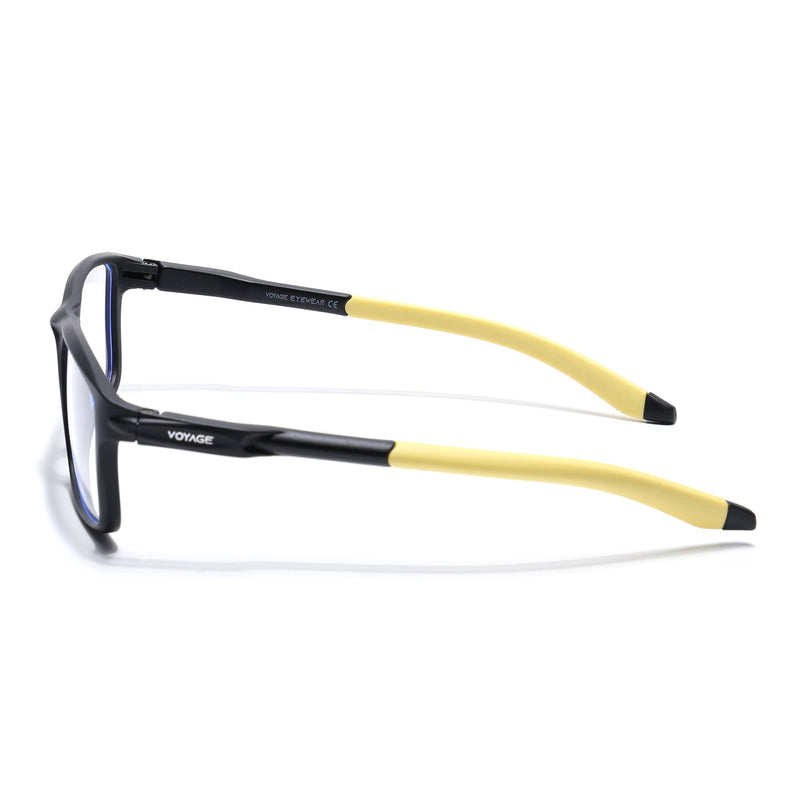 Voyage Active Black Rectangle Eyeglasses for Men & Women - MG5750-C8